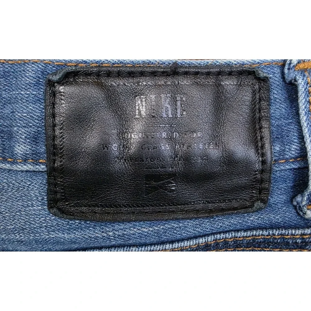 NIKE Jeans Men's Size 34 Blue Denim Mid Rise Slim Straight Stretch (Act 35x30)